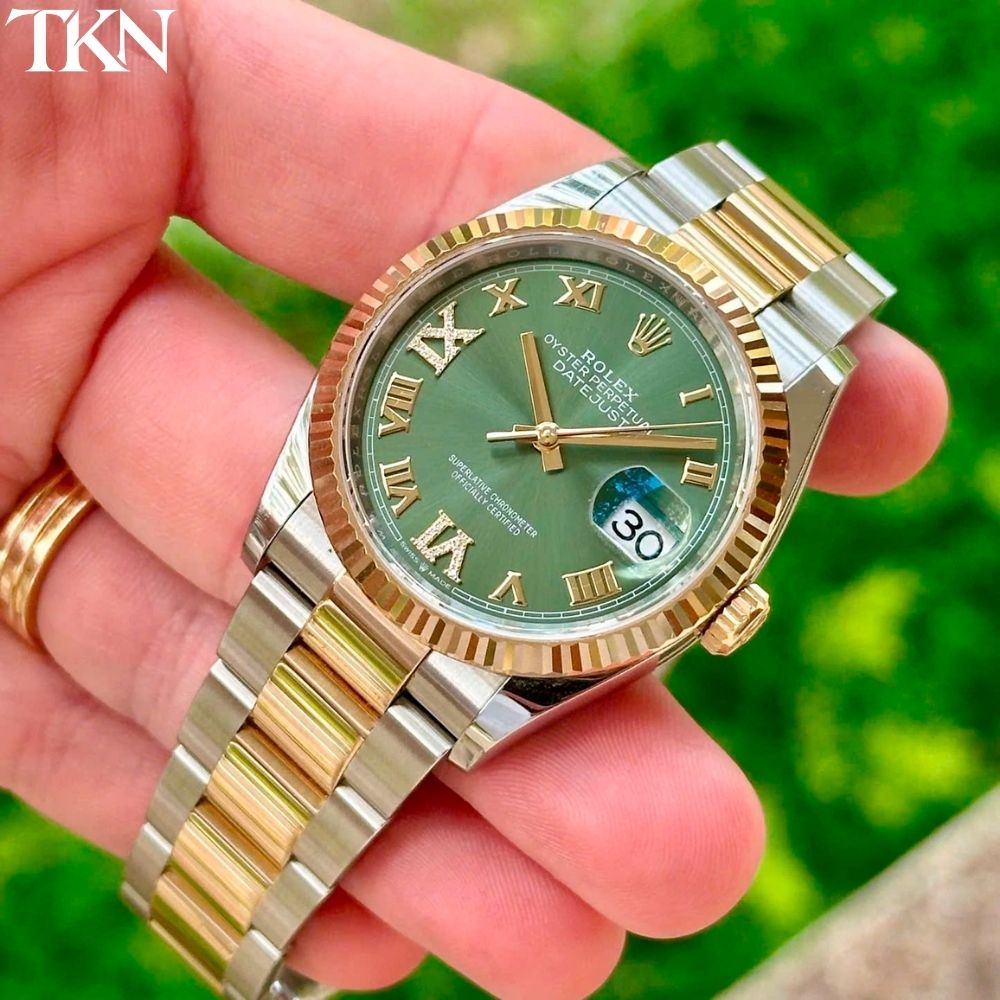 Rolex Datejust 126233 Olive Cọc La Mã - Ảnh 3