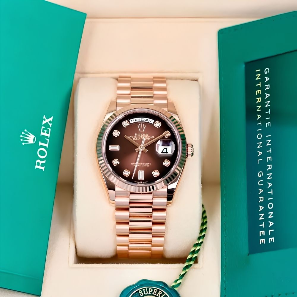 Rolex Day-Date 128235 Ombre Nâu Diamonds - Ảnh 5