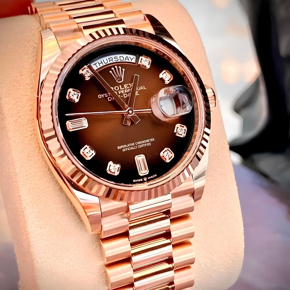 Rolex Day-Date 128235 Ombre Nâu Diamonds