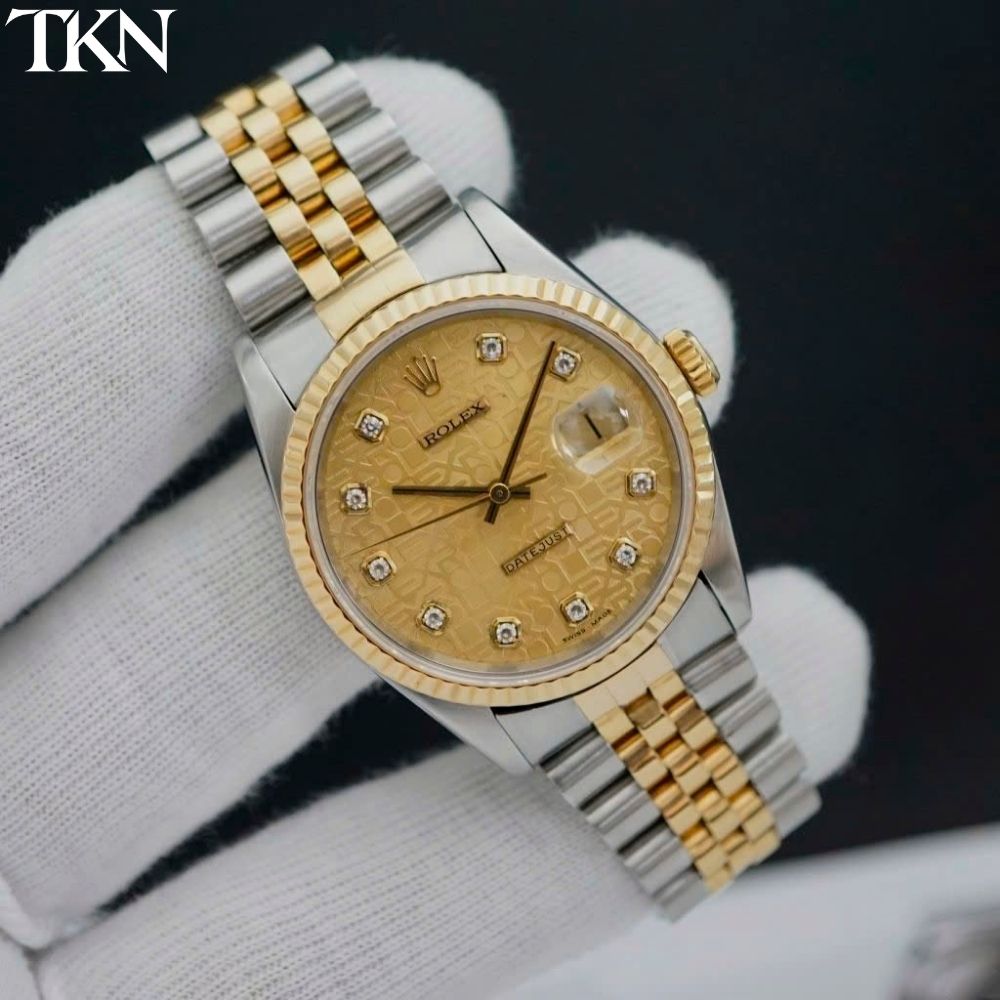 Rolex Datejust 16233 Mặt Vi Tính Vàng Diamonds - Ảnh 6