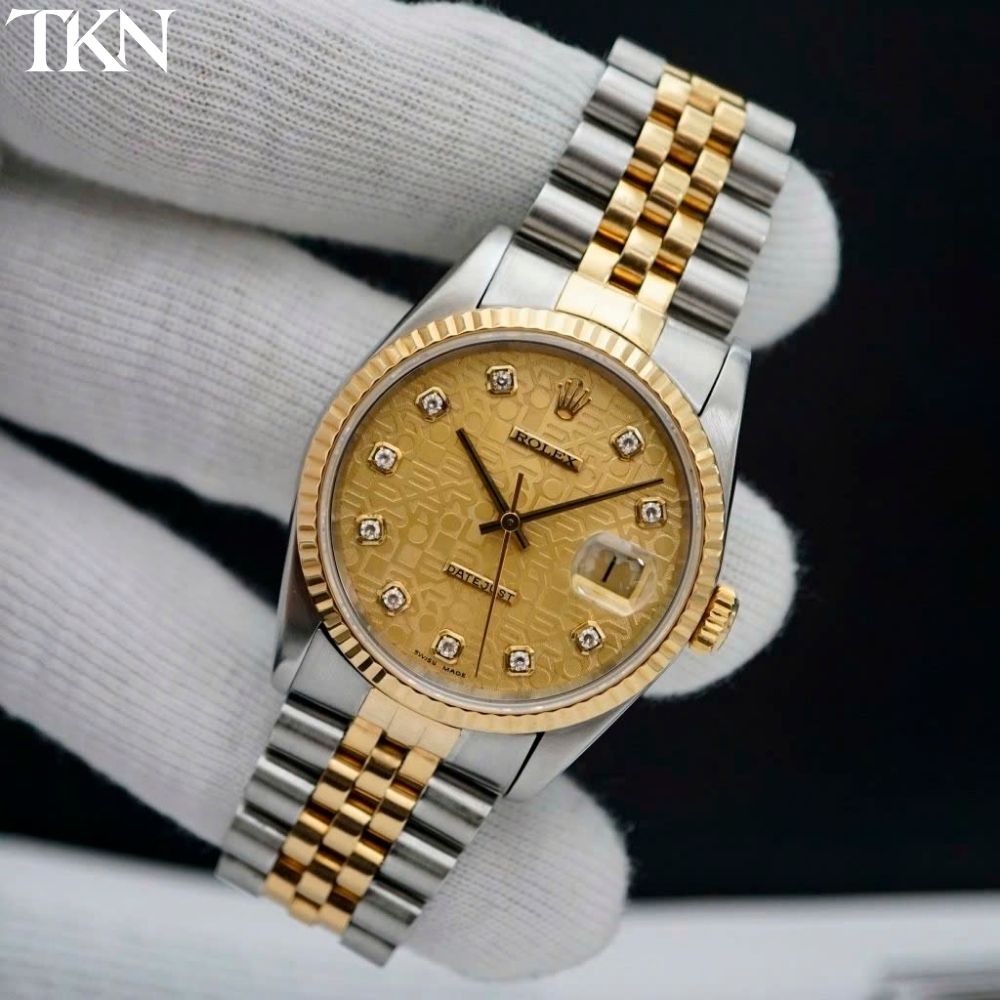 Rolex Datejust 16233 Mặt Vi Tính Vàng Diamonds - Ảnh 7