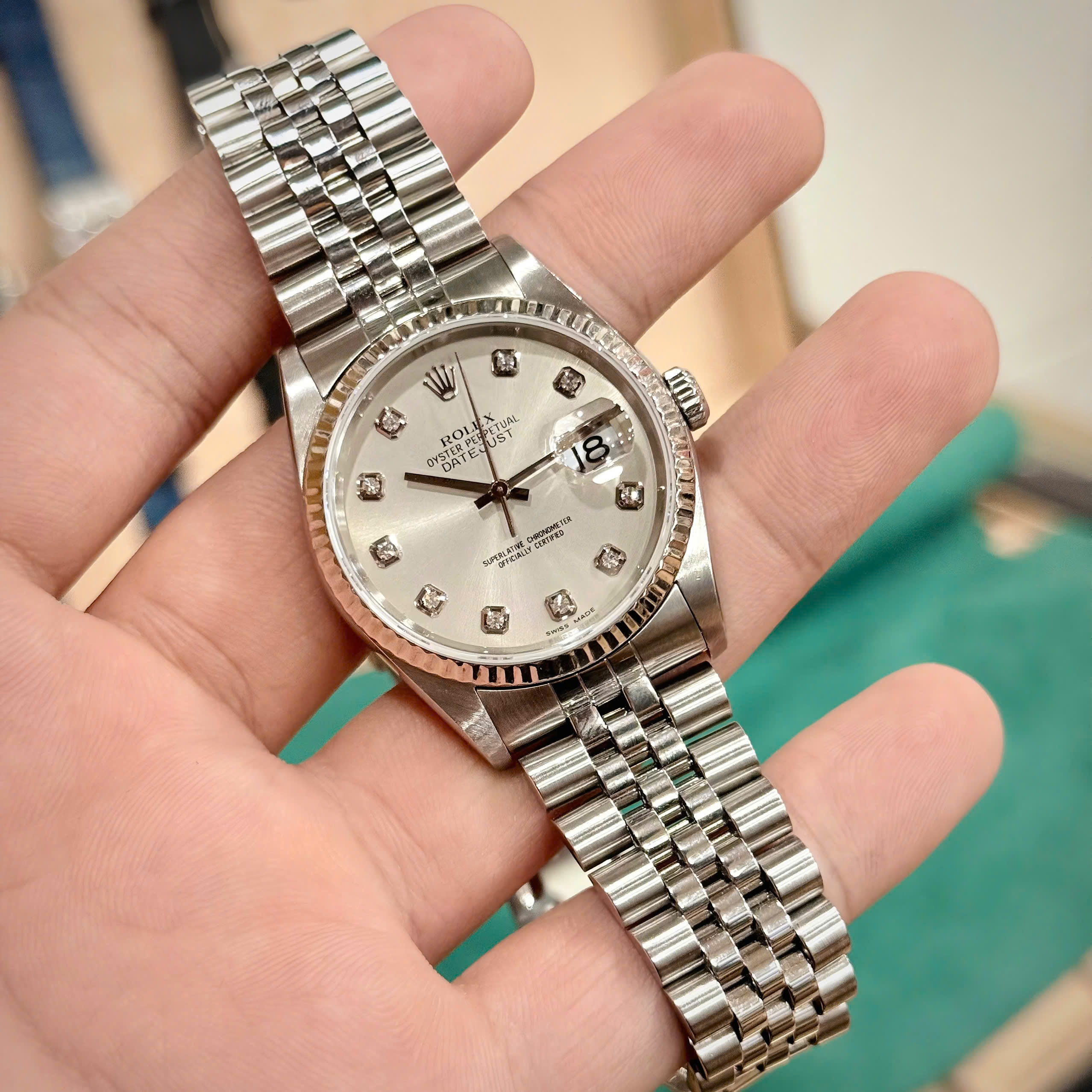 Rolex Datejust 16234 Silver Diamonds - Ảnh 5