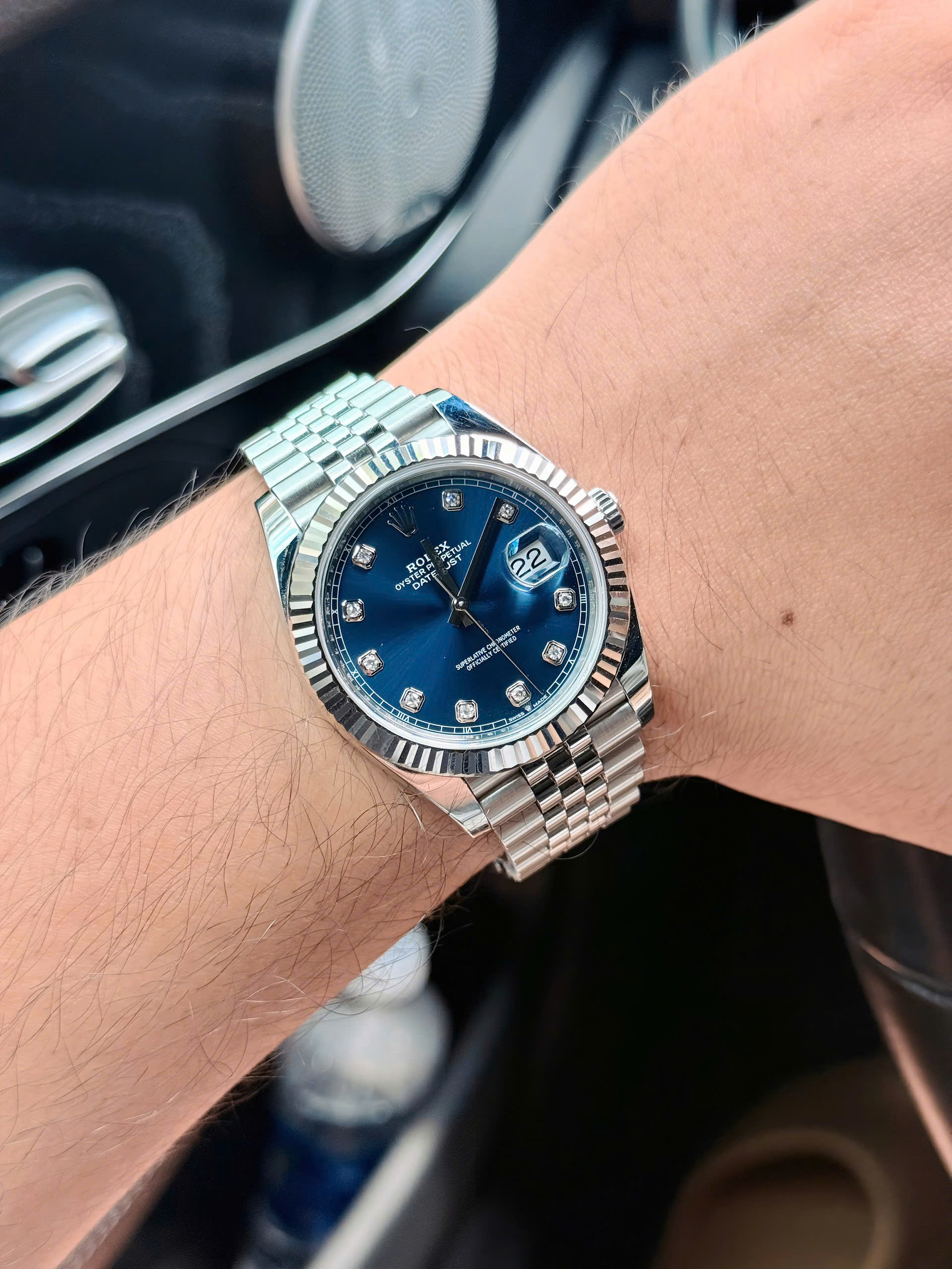 Rolex Datejust 126334 Xanh Dương Diamonds - Ảnh 6