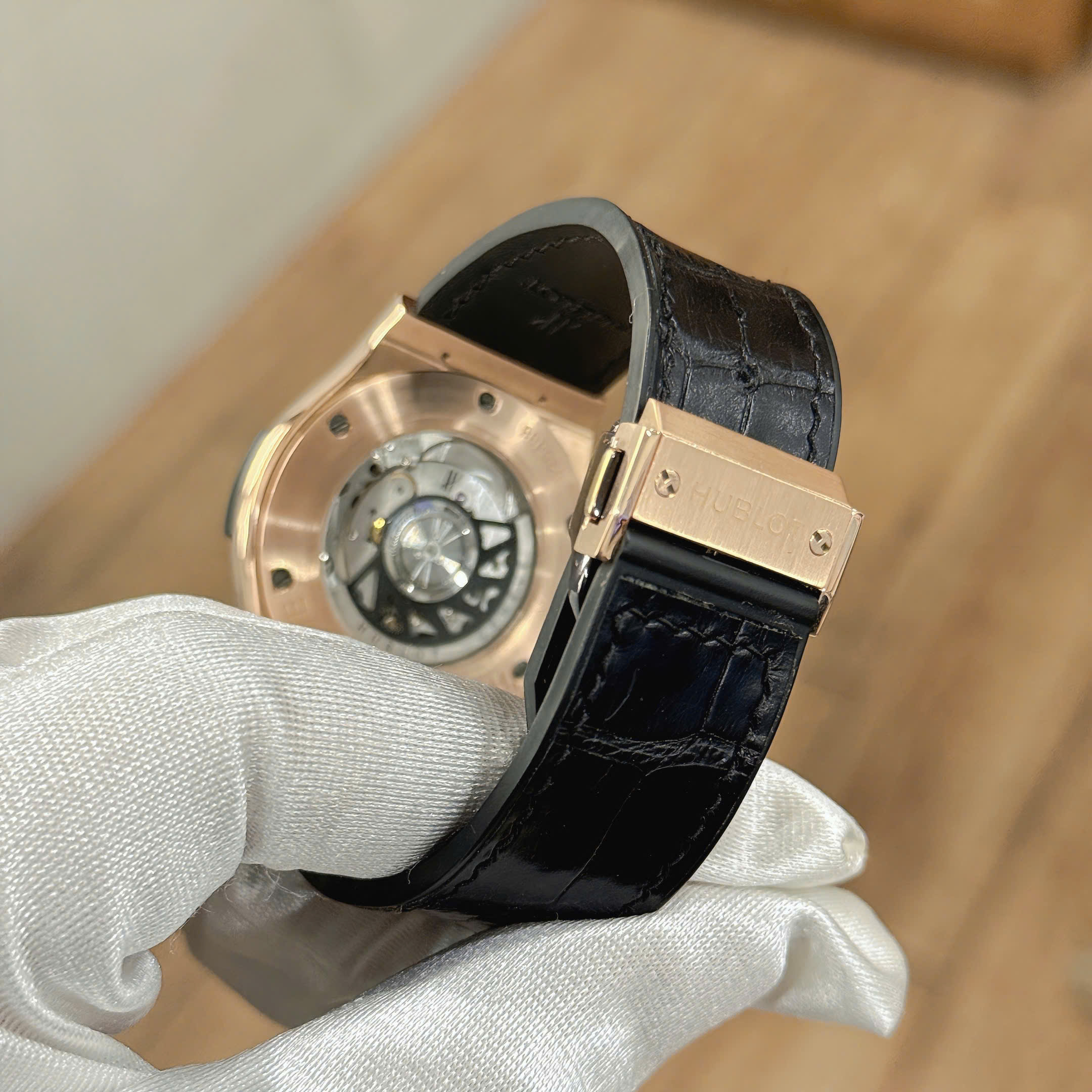 Hublot Classic Fusion King Gold Vành Kim Dây Da Cá Sấu - Ảnh 2