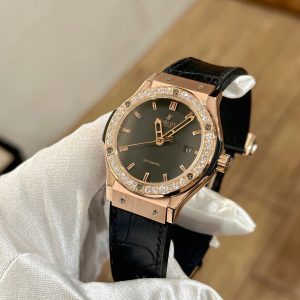 Hublot Classic Fusion King Gold Vành Kim Dây Da Cá Sấu