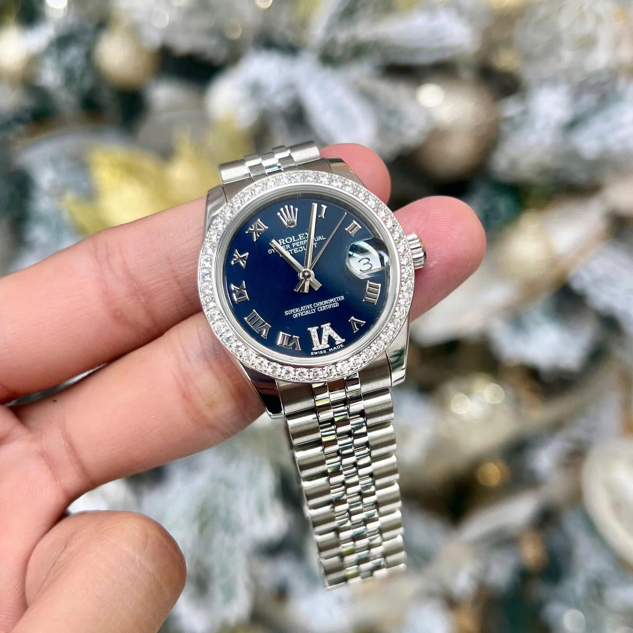 Rolex Datejust 178384 31 Xanh Dương Cọc La Mã - Ảnh 4