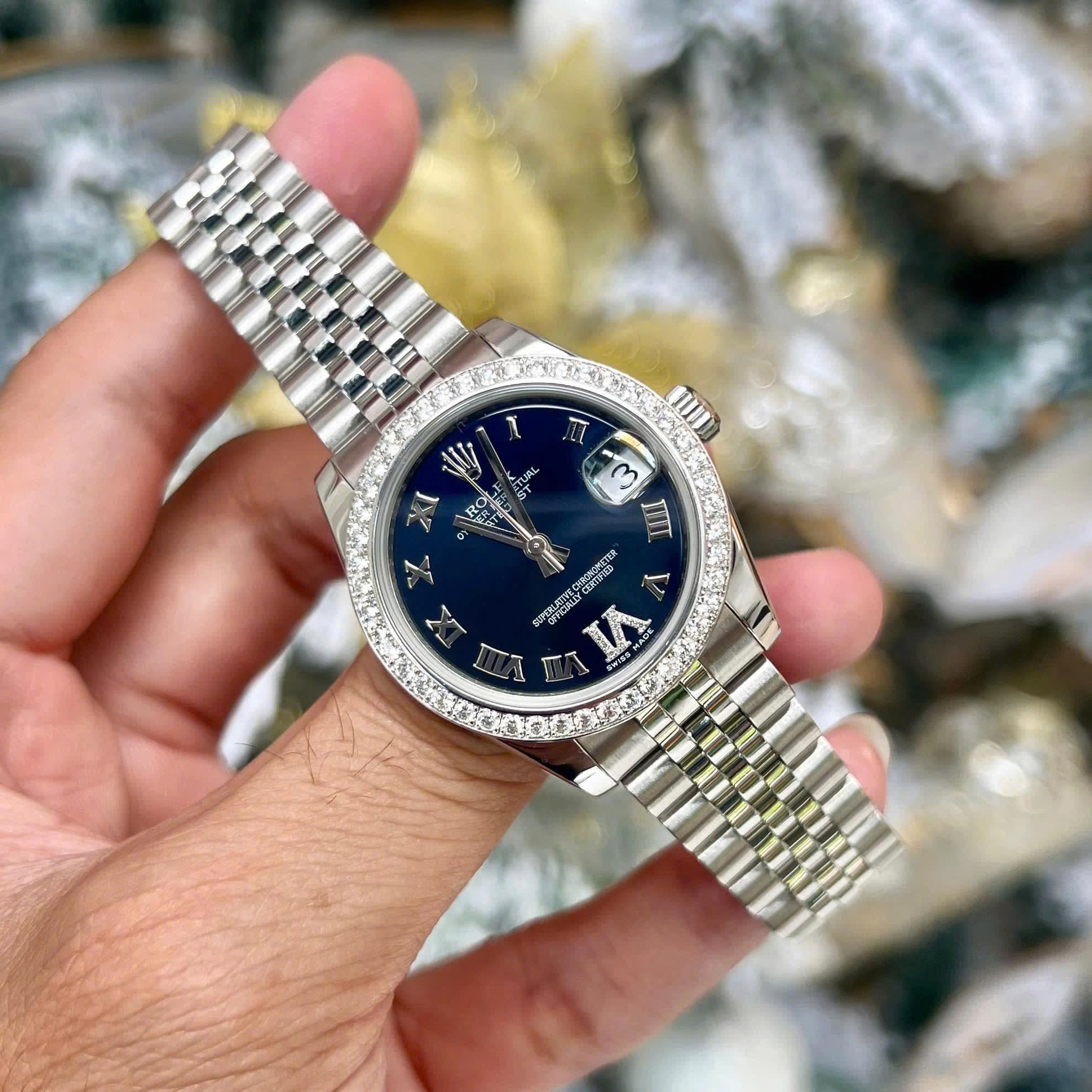 Rolex Datejust 178384 31 Xanh Dương Cọc La Mã