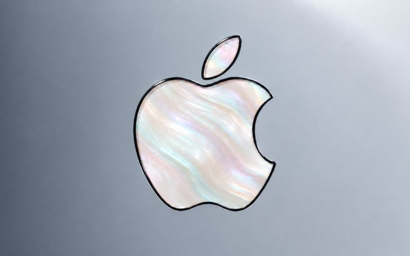 Logo Apple màu xà cừ trắng thanh lịch
